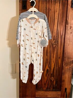 Cream Western Print Baby One-Piece